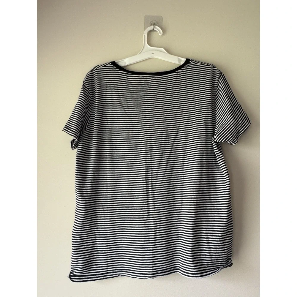 Levi's Black White Striped Pocket T-Shirt Crewneck Ringer Tee Size Medium M